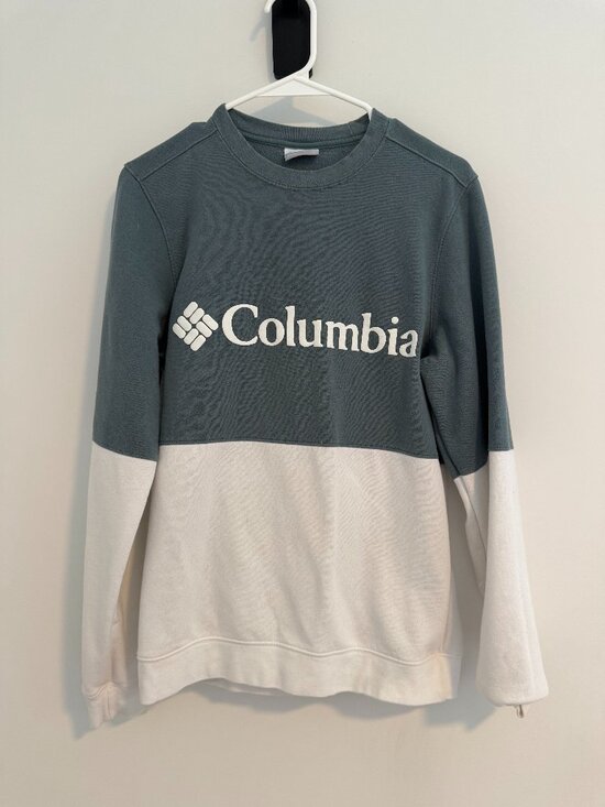 Columbia Tops - Columbia Sportswear Blue White Colorblock Crewneck Sweatshirt S